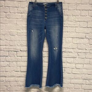 KanCan Sian High Rise Long Inseam Flare Leg Jeans Sz 13/30